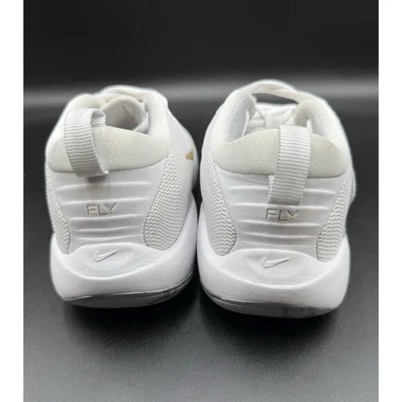 NEW Nike IsoFly Basketball Shoes White Metallic Gold Grey Big Kid's Size 7Y - Picture 5 of 14